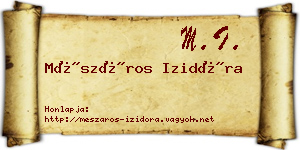 Mészáros Izidóra névjegykártya